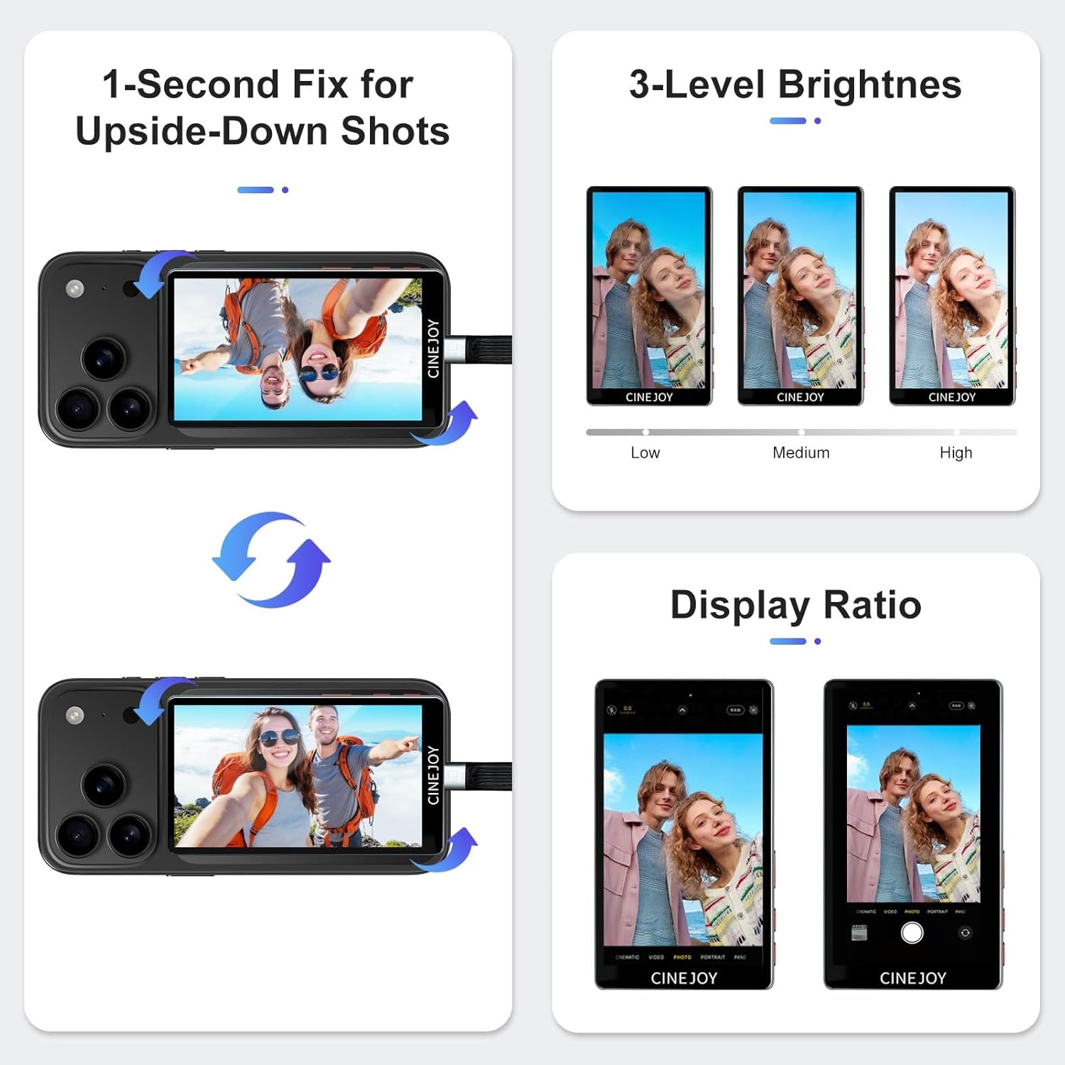 CineJoy M2 Selfie Monitor Scre - Action Camera 4K ulasan dan harga